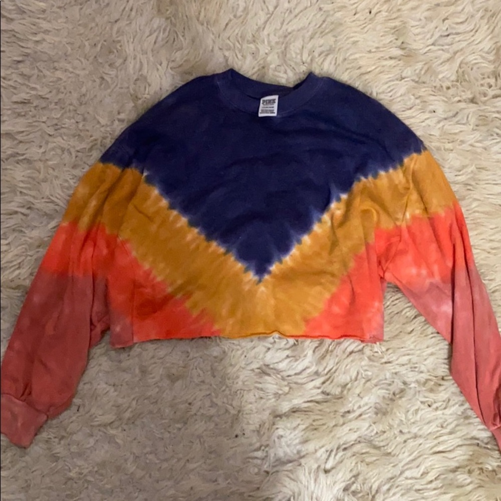 Tie dye crop sweatshirt